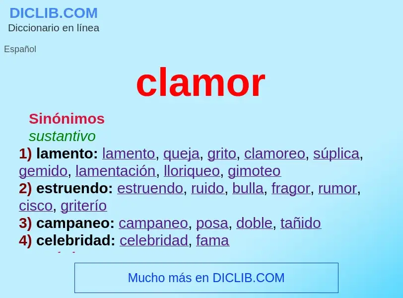 Wat is clamor - definition