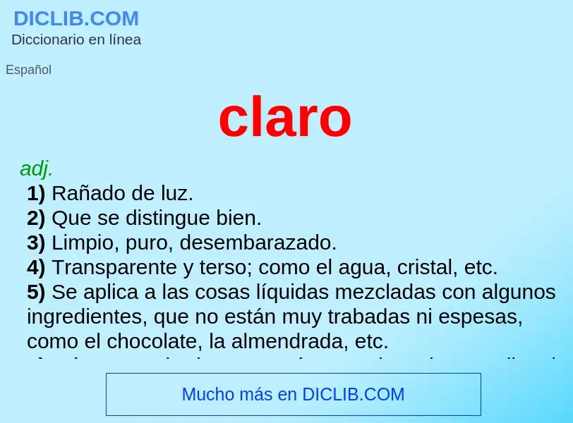 What is claro - meaning and definition