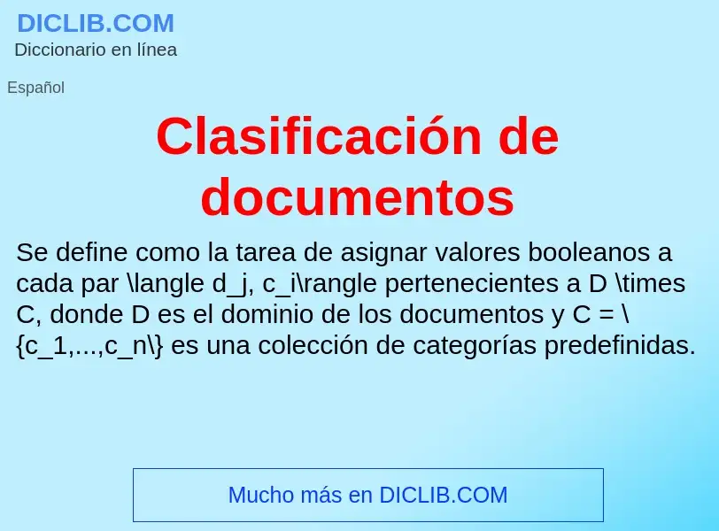 Wat is Clasificación de documentos - definition