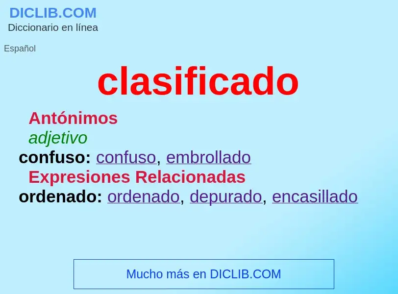 O que é clasificado - definição, significado, conceito