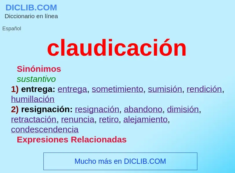 ¿Qué es claudicación? - significado y definición