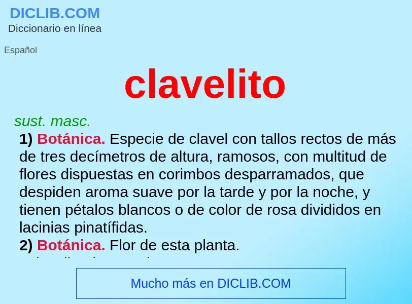 ¿Qué es clavelito? - significado y definición