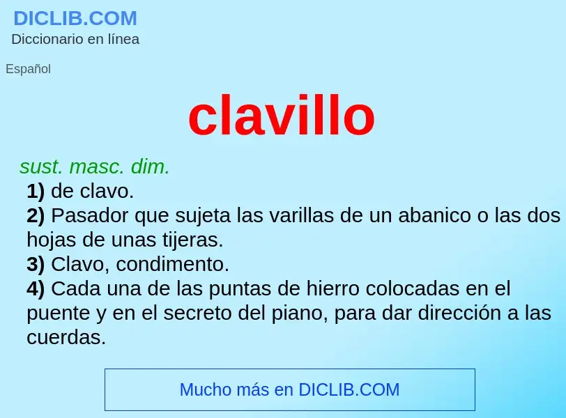 ¿Qué es clavillo? - significado y definición