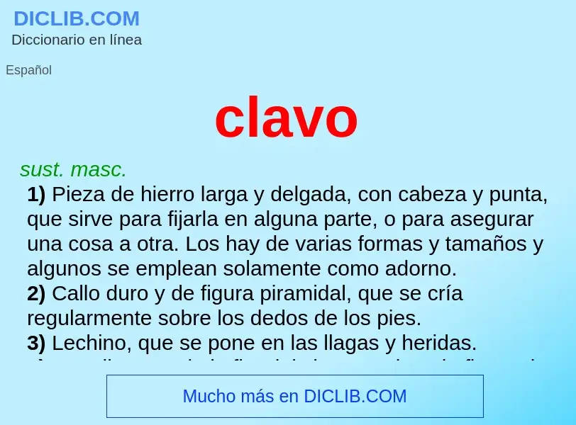 What is clavo - meaning and definition