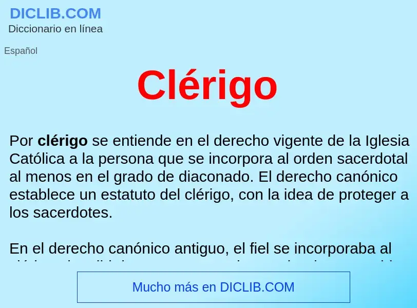 Wat is Clérigo  - definition