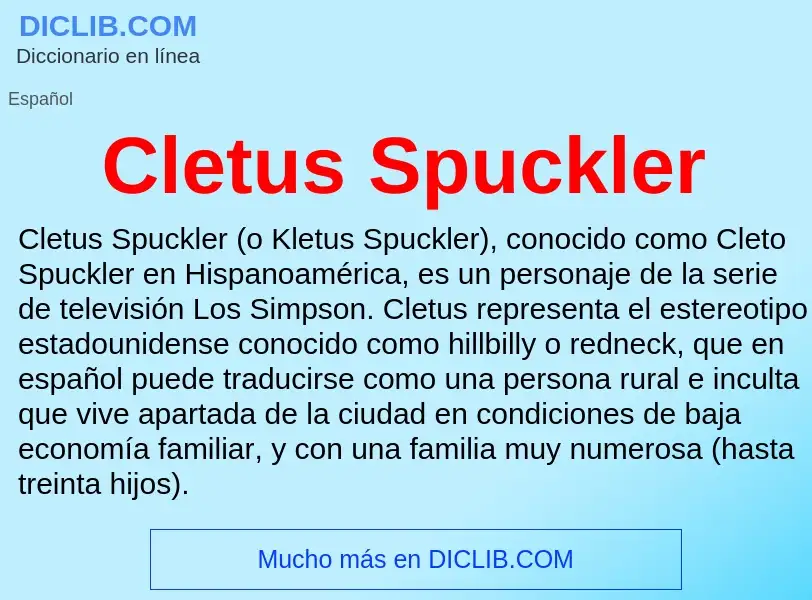 Wat is Cletus Spuckler - definition