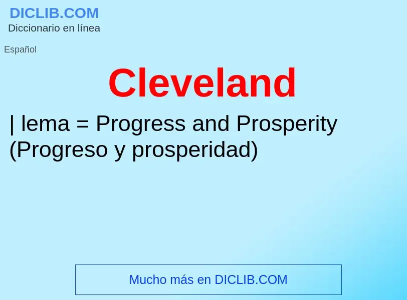 ¿Qué es Cleveland? - significado y definición