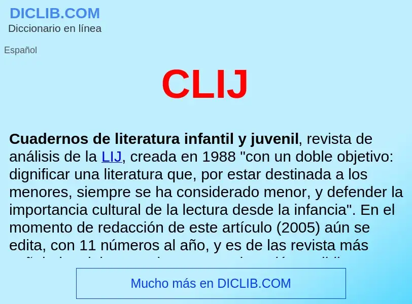 ¿Qué es CLIJ ? - significado y definición