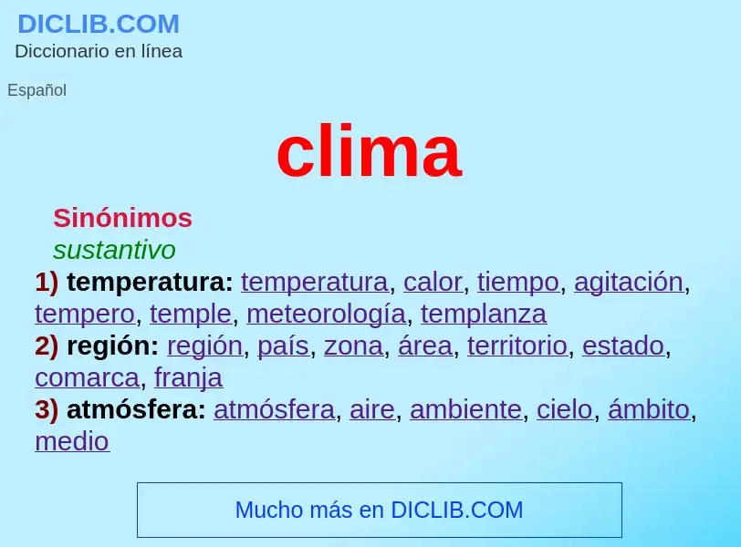 What is clima - meaning and definition