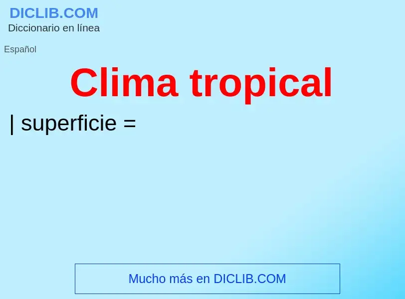 ¿Qué es Clima tropical? - significado y definición