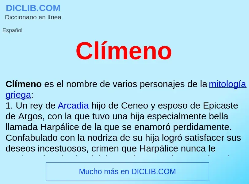 ¿Qué es Clímeno ? - significado y definición