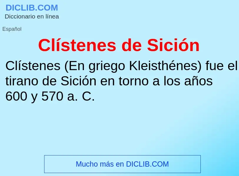 ¿Qué es Clístenes de Sición? - significado y definición