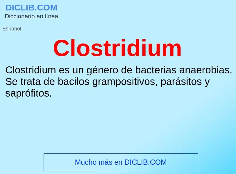 ¿Qué es Clostridium? - significado y definición