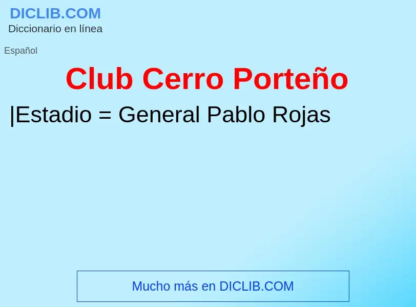 What is Club Cerro Porteño - definition