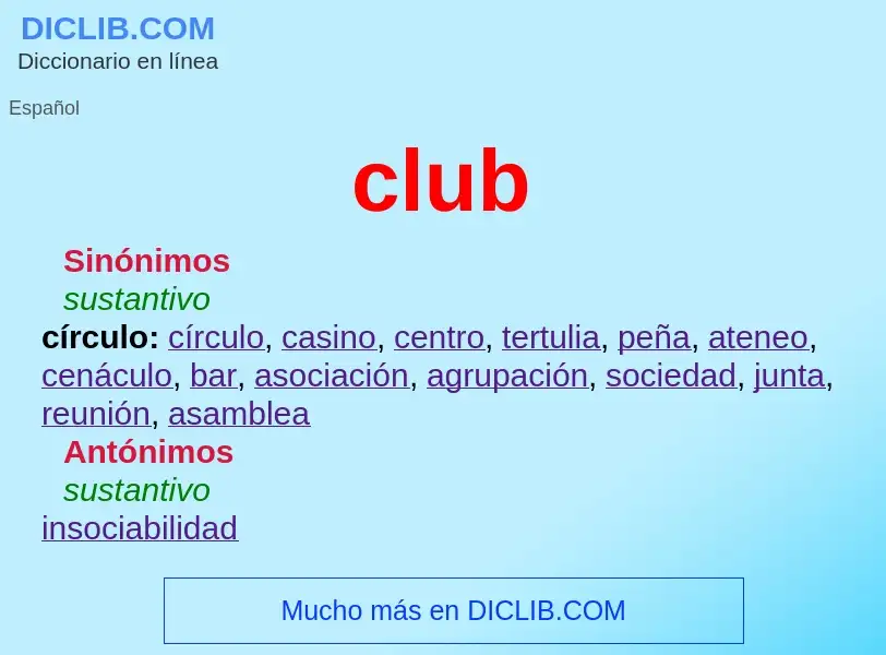 ¿Qué es club? - significado y definición