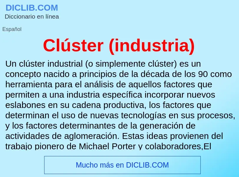 What is Clúster (industria) - definition