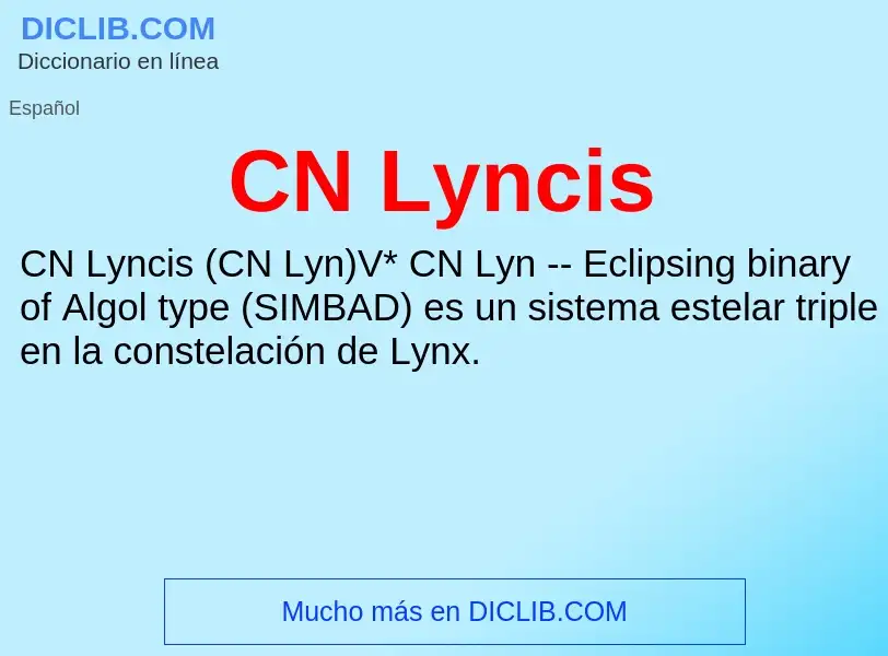 Что такое CN Lyncis - определение