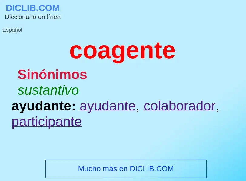 O que é coagente - definição, significado, conceito