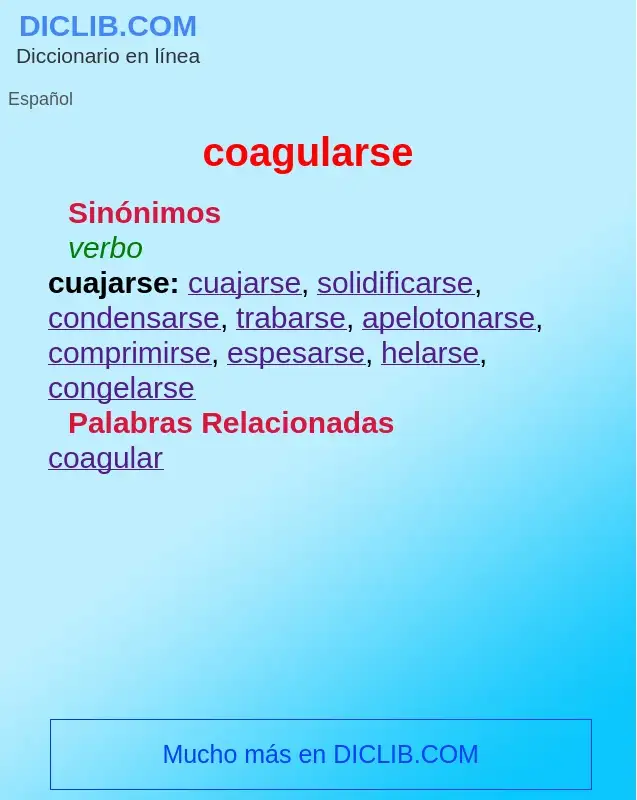 What is coagularse - definition