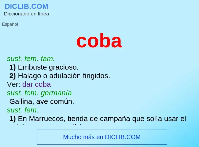 What is coba - meaning and definition