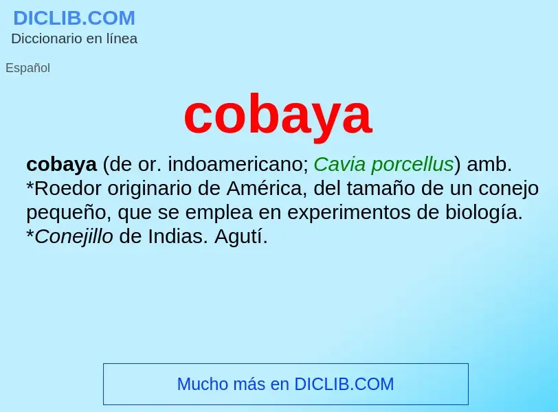 ¿Qué es cobaya? - significado y definición