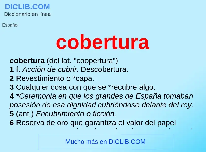 ¿Qué es cobertura? - significado y definición