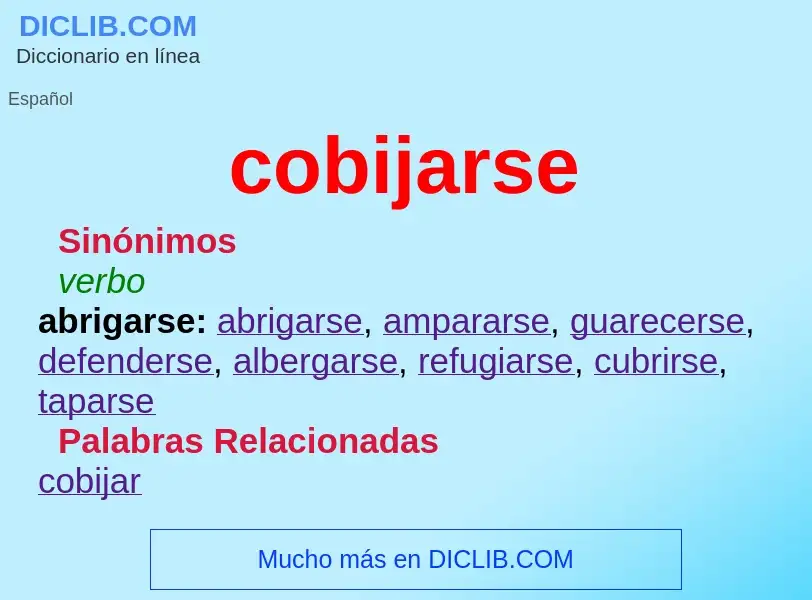 What is cobijarse - definition