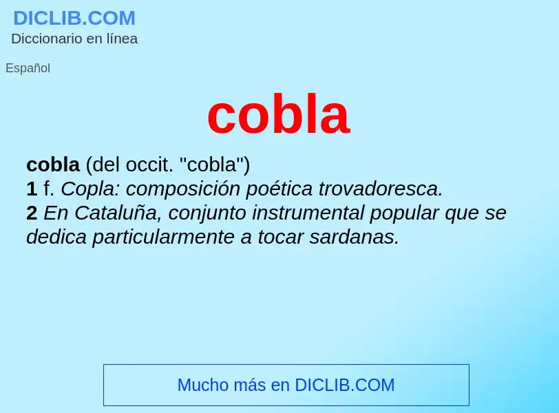 ¿Qué es cobla? - significado y definición