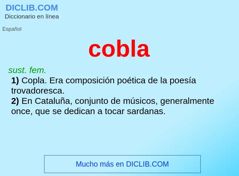 ¿Qué es cobla? - significado y definición