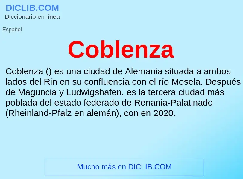 ¿Qué es Coblenza? - significado y definición