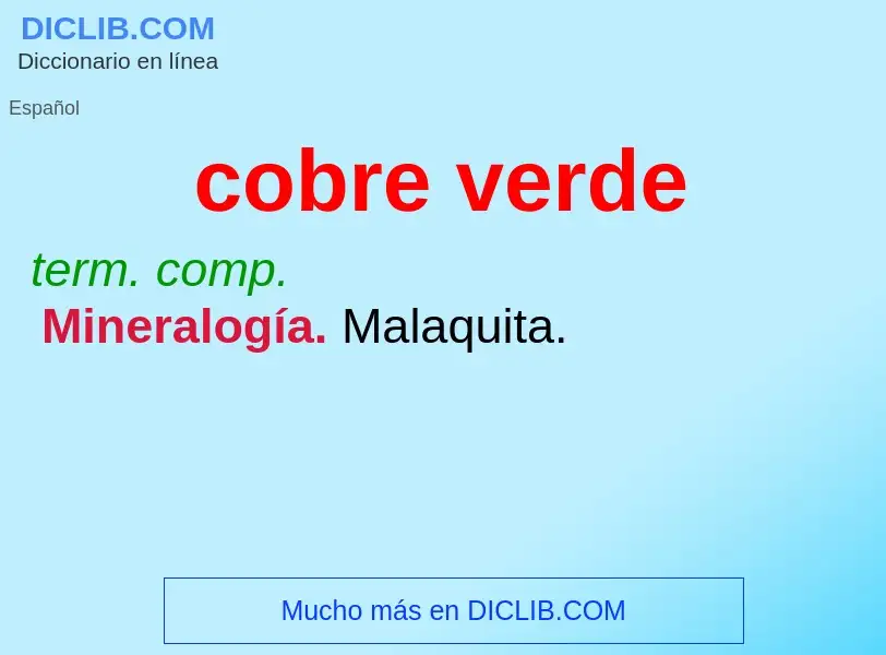 Wat is cobre verde - definition