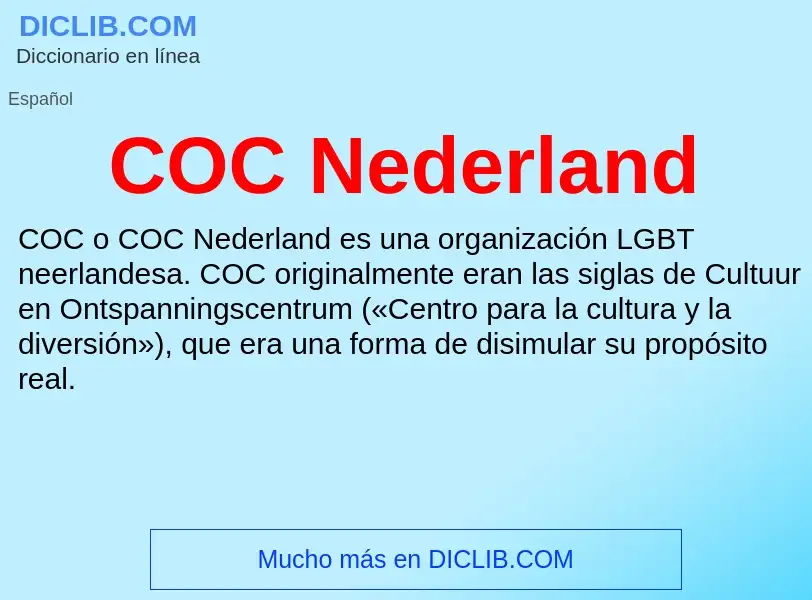 ¿Qué es COC Nederland? - significado y definición