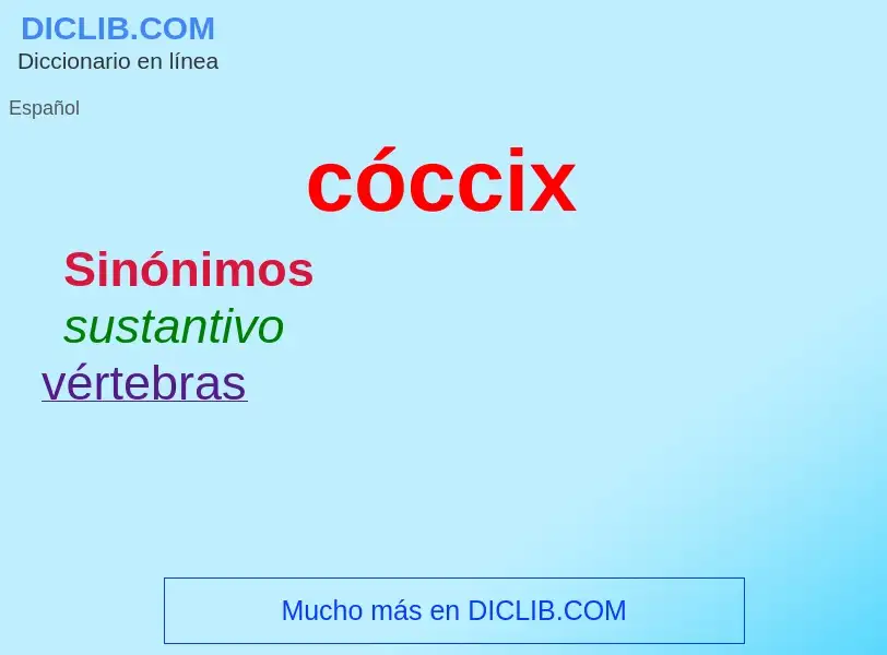 Was ist cóccix - Definition