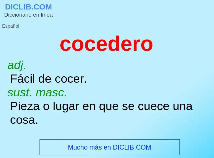 What is cocedero - definition