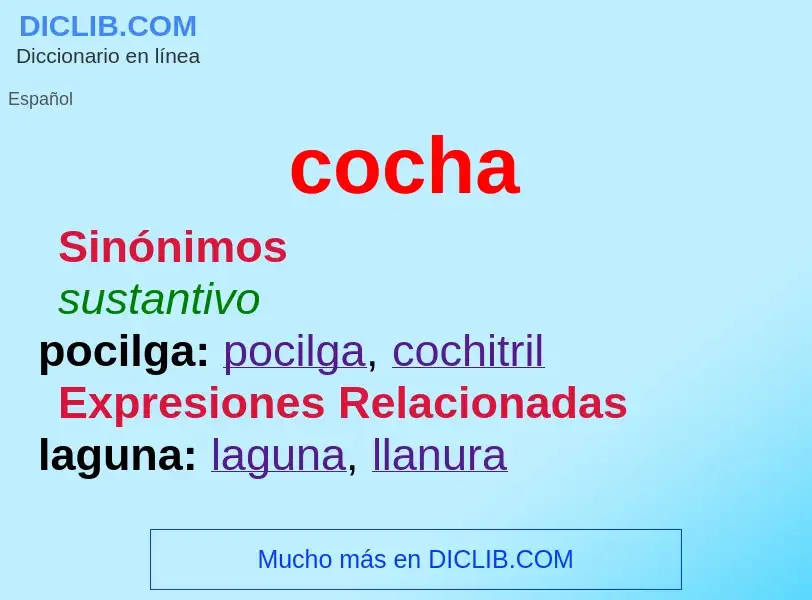 Was ist cocha - Definition