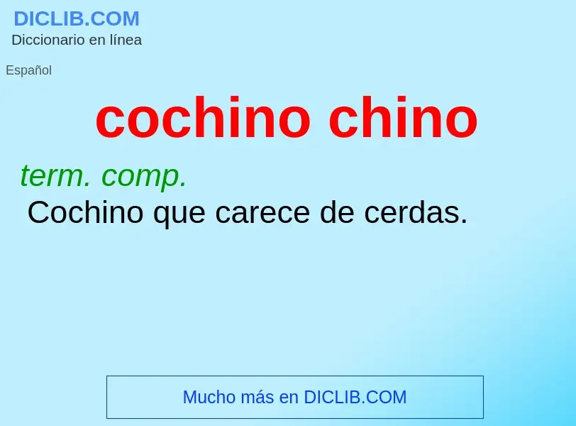 ¿Qué es cochino chino? - significado y definición