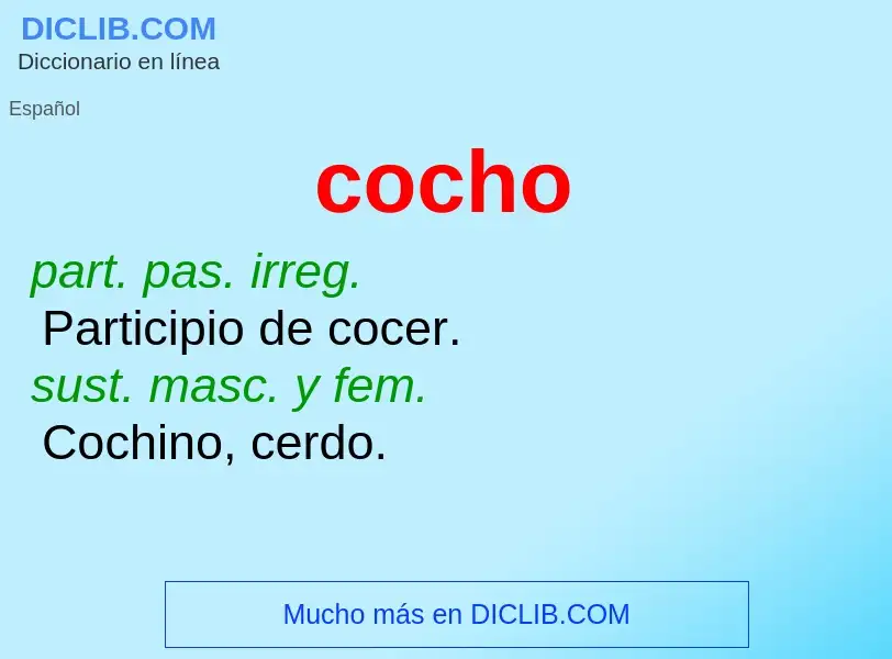 ¿Qué es cocho? - significado y definición