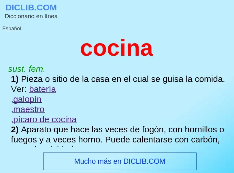 ¿Qué es cocina? - significado y definición