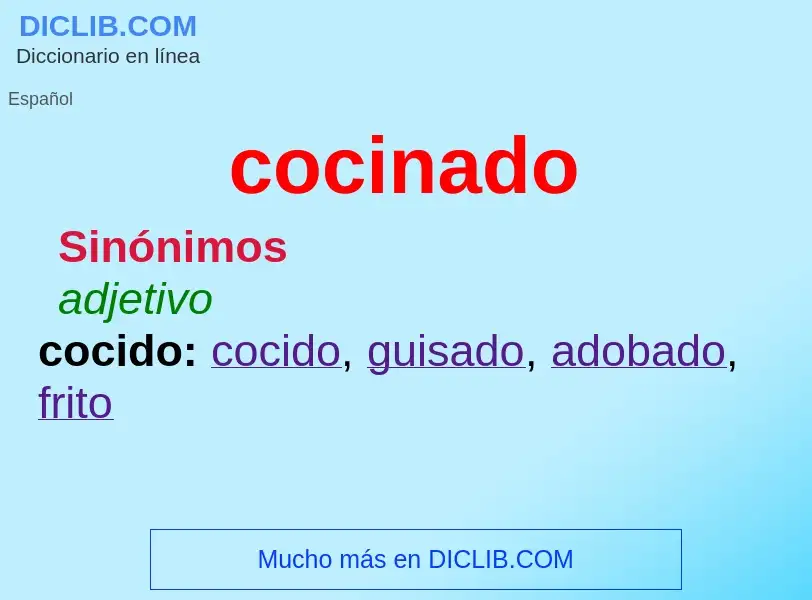 O que é cocinado - definição, significado, conceito