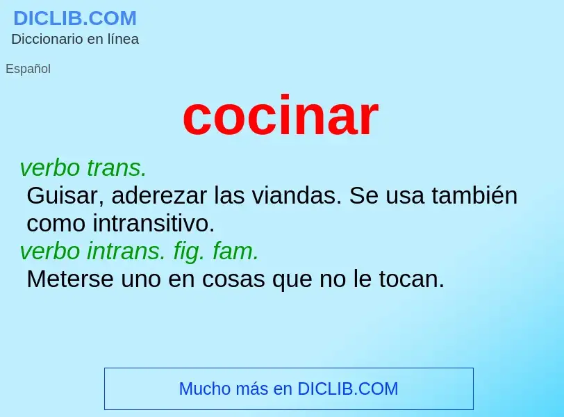 What is cocinar - meaning and definition