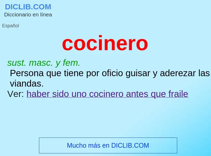 ¿Qué es cocinero? - significado y definición