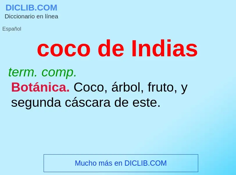 What is coco de Indias - meaning and definition