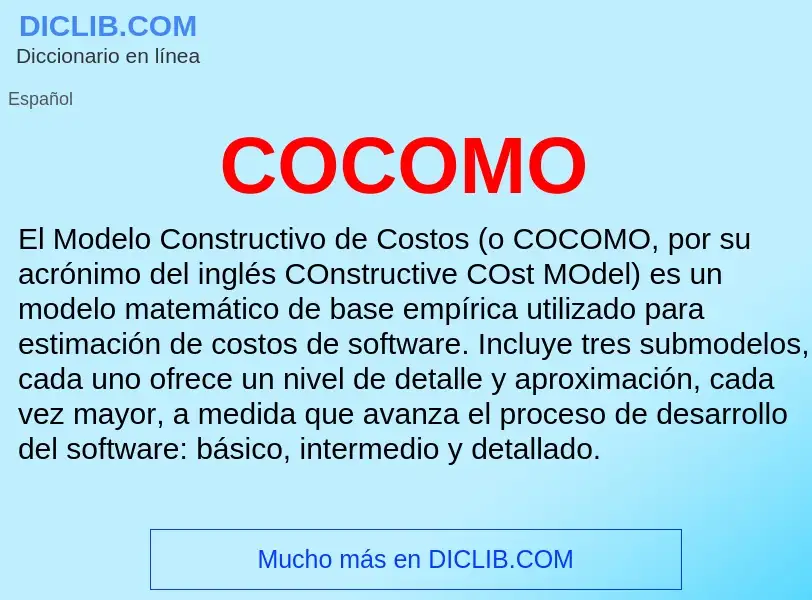 ¿Qué es COCOMO? - significado y definición