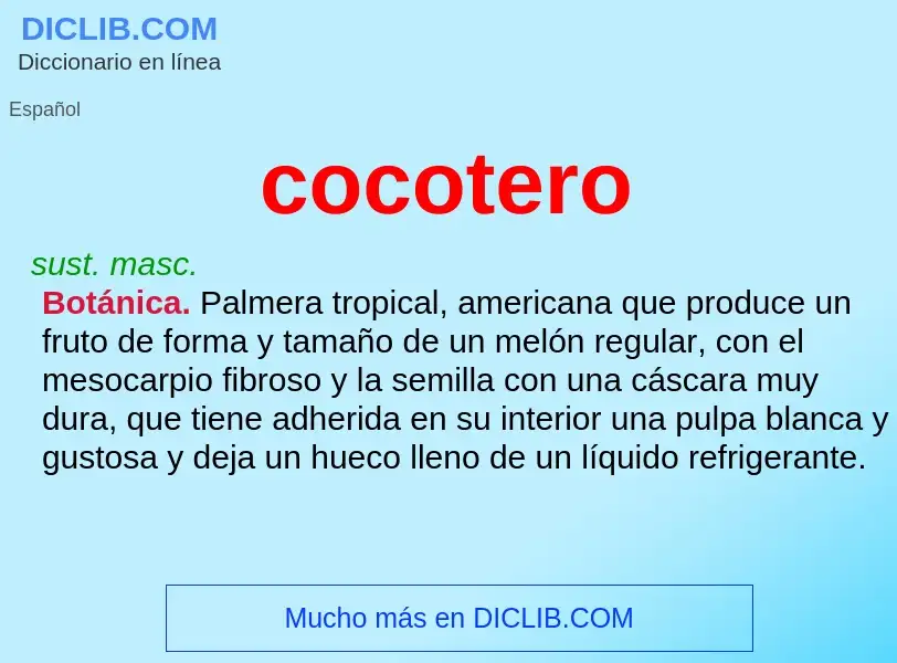 O que é cocotero - definição, significado, conceito