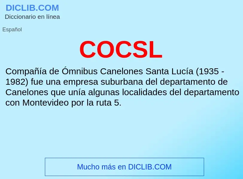 ¿Qué es COCSL? - significado y definición