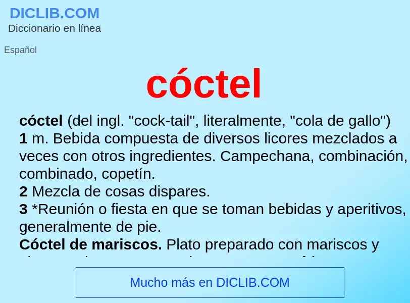 ¿Qué es cóctel? - significado y definición