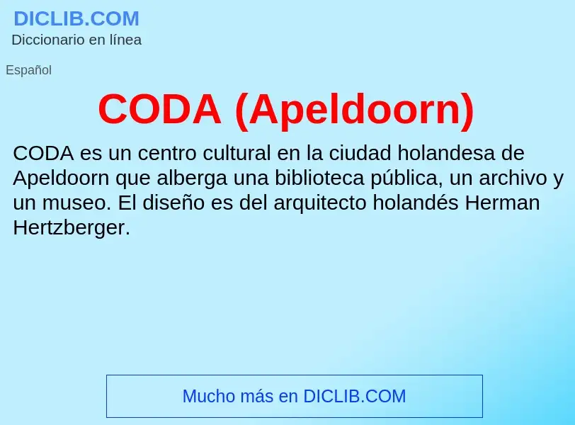 ¿Qué es CODA (Apeldoorn)? - significado y definición