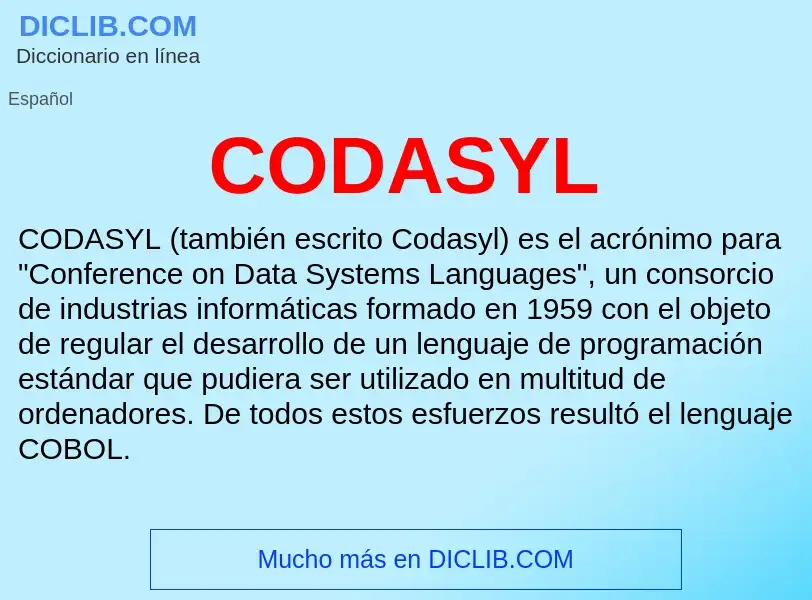 ¿Qué es CODASYL? - significado y definición