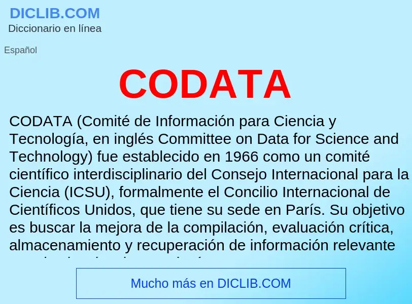 ¿Qué es CODATA? - significado y definición