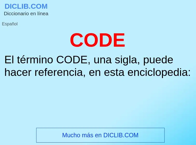 Что такое CODE - определение